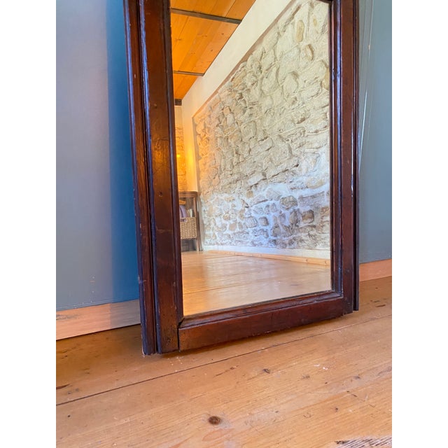 Wood Rectangular Mirror in Stained Wood For Sale - Image 7 of 8