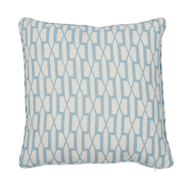 Schumacher Contemporary Schumacher X Veere Grenney Belvedere Pillow in Sky For Sale - Image 4 of 4