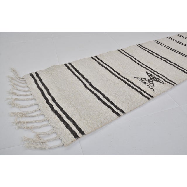 Vintage Neatrul Stripe Kilim Runner For Sale - Image 10 of 10