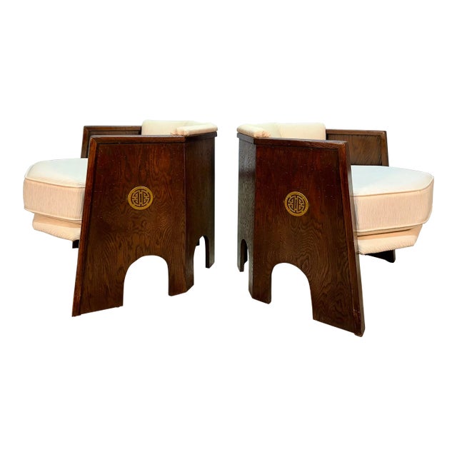 1970s Pair of Adrian Pearsall Attrb Strictly Spanish Hexagonal Brutalist Club Chairs For Sale