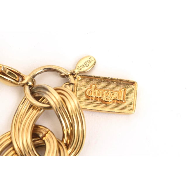 Metal Gold Metal Link Chain Necklace Signed by Dugal 1990's For Sale - Image 7 of 10