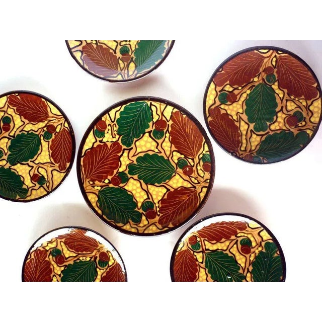 Art Deco RBC Oak Leaf Plates by Bini & Carmignani, 1920s, Set of 6, in Flawless conditions. Designed 1920 to 1949 This...