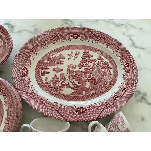 Vintage Pink Willow Rosa Chinoiserie Dinner Set Made in England - A Set of 38 Pieces For Sale In New York - Image 6 of 12