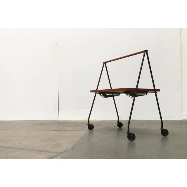Mid-Century Modern Mid-Century Teak Foldable Serving Cart For Sale - Image 3 of 18