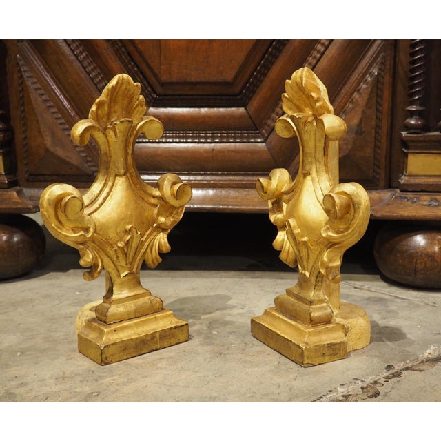 Pair of Decorative Circa 1750 Italian Giltwood Finials For Sale In Dallas - Image 6 of 12