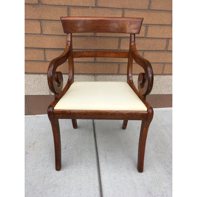 Mid 20th Century Midcentury Scrolled Arm Klismos Style Chair by Clawson’s Antique Reproductions For Sale - Image 5 of 13