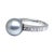 Mikimoto 18k White Gold Silver Akoya Pearl and Diamond Ring, Size 6.5 For Sale In Las Vegas - Image 6 of 11