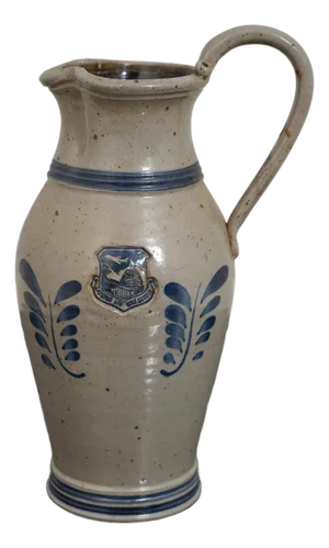 Swank Stoneware Decorated Handled Pitcher