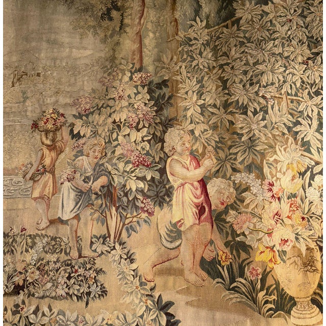A distinguished 18th century French work depicting Spring (Le Printemps) from the celebrated Les Enfants Jardiniers (Child...