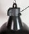 Industrial Black Enamel Factory Lamp with Cast Iron Top, 1950s For Sale - Image 6 of 18