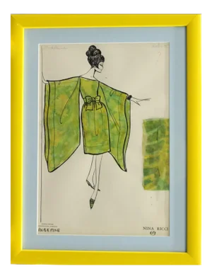 Nina Ricci 'Aubepine' 69 Watercolor Fashion Plate