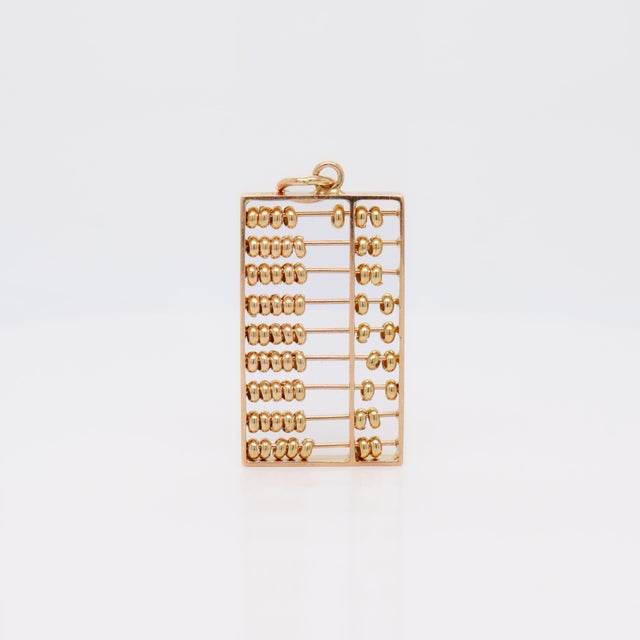 Gold Vintage 14k Gold Abacus Charm or Pendant For Sale - Image 8 of 18
