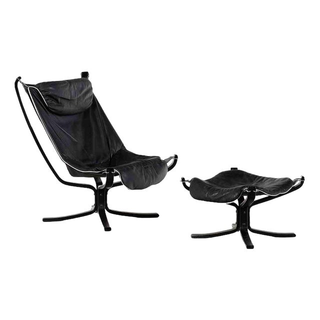 Set of Armchair with Footrest by Sigurd Ressell for Poltrona Frau, 1980 For Sale