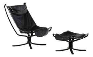 Set of Armchair with Footrest by Sigurd Ressell for Poltrona Frau, 1980