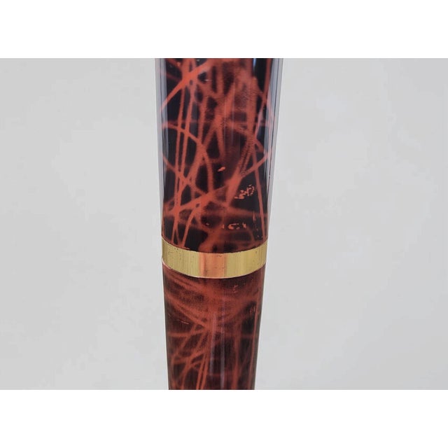 Mid-Century Italian Lacquered Goatskin & Brass Adjustable Torchiere Floor Lamp, 1950s For Sale - Image 10 of 18