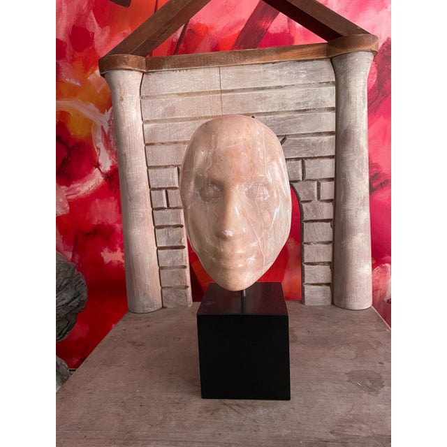 Figurative White Marble Figurative Mid Century Bust of a Woman by J Maher. For Sale - Image 3 of 10