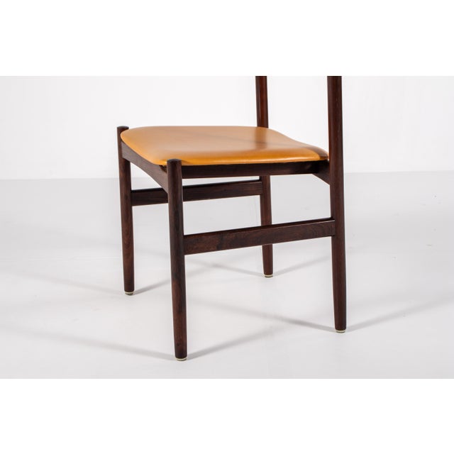 Mid-Century Danish Rosewood Dining Chairs with Yellow Skai Seats, 1960s, Set of 6 For Sale - Image 6 of 14