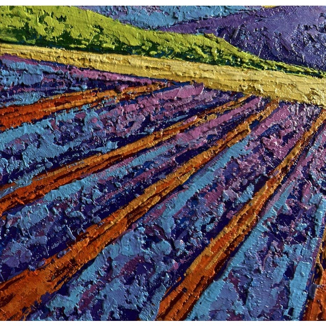 Oil Painting the Sun's Rays Glide Across the Meadows v. Zadorozhnya For Sale - Image 4 of 8