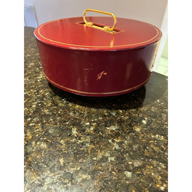 Mid 20th Century Revolving Wood Chip Holder Poker Chips With Leather Cover For Sale In Naples, FL - Image 6 of 7