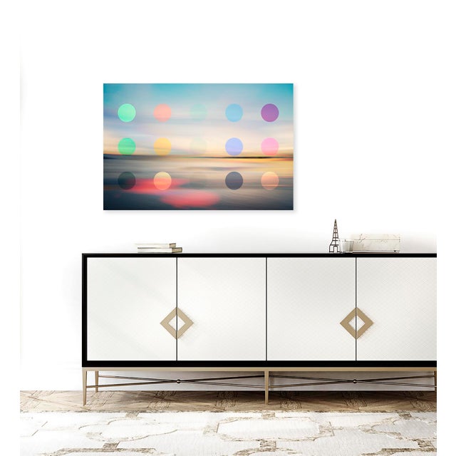 Contemporary Photography Art Print Seascape With Contemporary Colourful Dots by Angela Cameron For Sale - Image 3 of 3