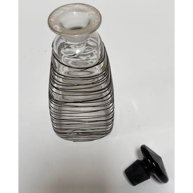Art Deco Frederick Carder for Steuben Glass Vanity Bottle Clear Crystal With Black 1920s For Sale - Image 3 of 6