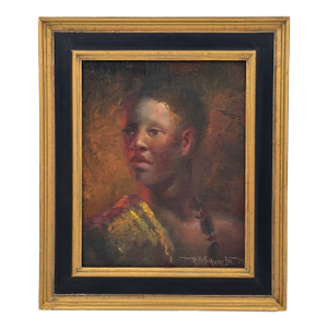 Ronald L. Marvin Jr. Original Portrait Oil Painting on Board, Signed 1977