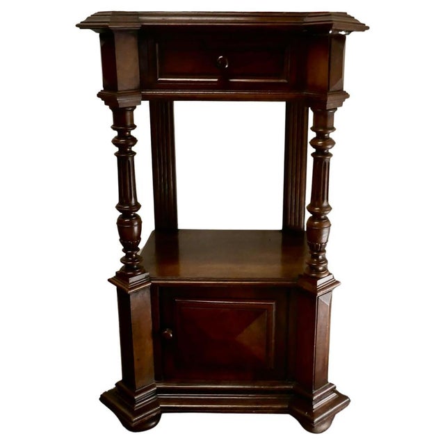 Tall French Side Cabinet in Walnut, 1880 For Sale - Image 9 of 9