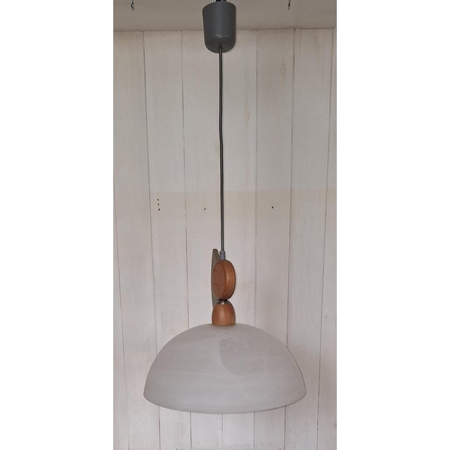 Vintage Pendant Lamp with Marbled White Glass Shade by Honsel, 2000s, in Very Good conditions. Designed from 2000 This...