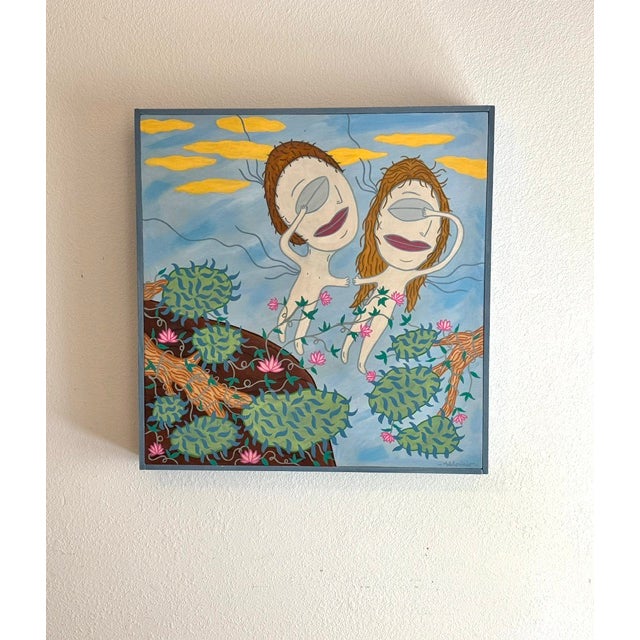 This is a original folk art painting done by Key West artist Lenny Addorisio. Its painted in acrylic on a wooden...