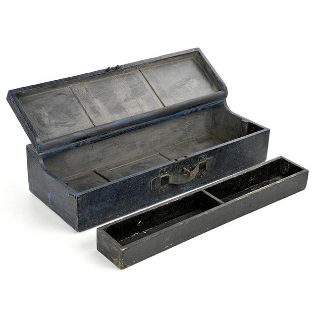 Rustic Box with Blue Patina For Sale - Image 3 of 7