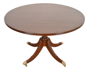 Stickley Georgian Mahogany Pedestal Dining Table or Breakfast Table, Newly Refinished