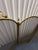 Antique Brass Folding Fireplace Screen – Four‑Panel Arched Mesh Guard With Handles For Sale - Image 4 of 6