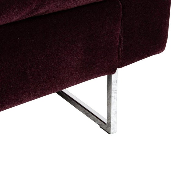 Embrace Set Armchair and Stool in Fabric Chrome Velour Velvet Purple Aubergine with Manual Function by Brühl, Set of 2 For Sale - Image 12 of 18