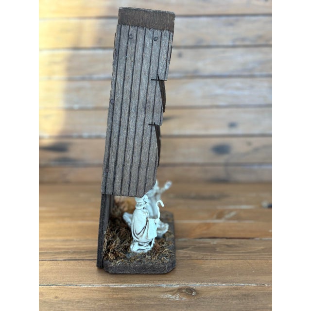 Italian Vintage Italian Nativity Scene With Wooden Stable For Sale - Image 3 of 3