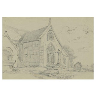 Monro, All Saints Church, Godshill, Isle of Wight, 1839, Graphite Drawing For Sale