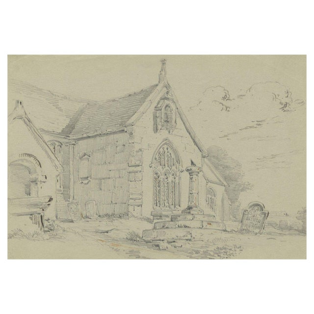Monro, All Saints Church, Godshill, Isle of Wight, 1839, Graphite Drawing For Sale