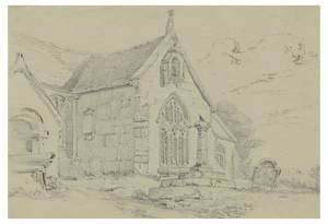 Monro, All Saints Church, Godshill, Isle of Wight, 1839, Graphite Drawing