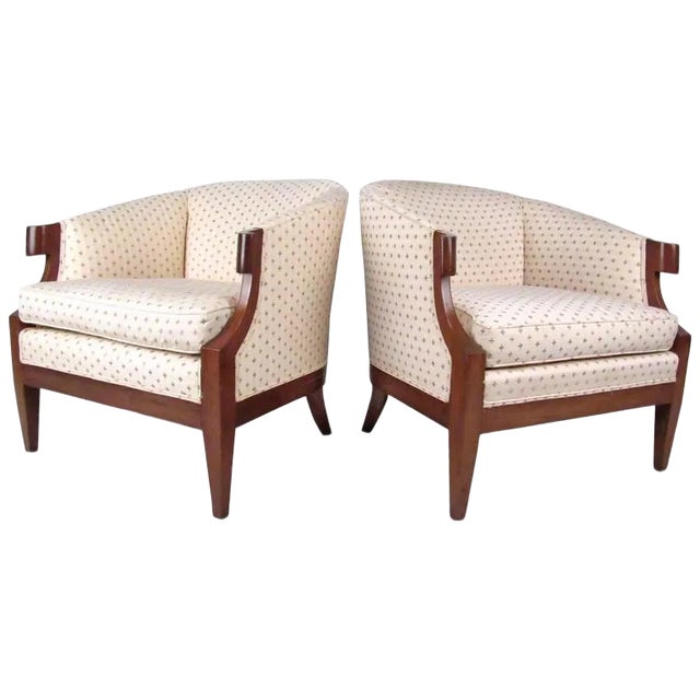 Mid-Century Modern Decorator Style Armchairs - a Pair For Sale