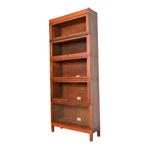 Antique Globe Wernicke Arts & Crafts Mahogany Five-Stack Barrister Bookcase, Circa 1900