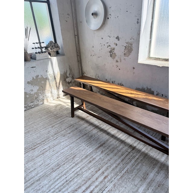 Oak Farm Benches, 1950s, Set of 2 For Sale - Image 10 of 18