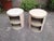 Incubo Tondo Bedside Tables in White Plastic by Rodolfo Bonetto for Artemide, 1980s, Set of 2, in Worn conditions....