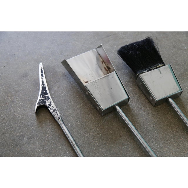 1970s Chrome and Lucite Fireplace Tools Complete Set by Alessandro Albrizzi For Sale - Image 13 of 14