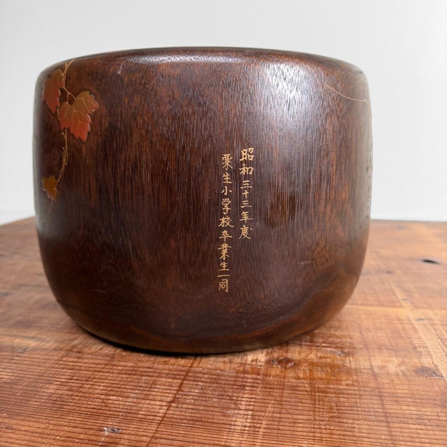 Japanese Hibachi with Peony Lacquer Decoration, 1958 For Sale - Image 9 of 13