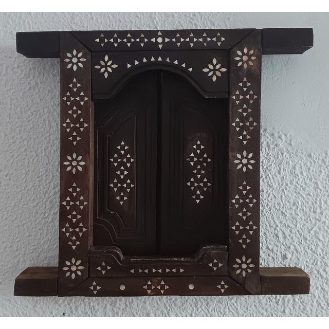 Brown Antique Wooden Jharokha Wall Decor Window For Sale - Image 8 of 8