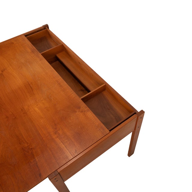 1980s Danish Modern Teak Desk by Bo-Danica W/ Hidden Sliding Compartment For Sale - Image 10 of 13