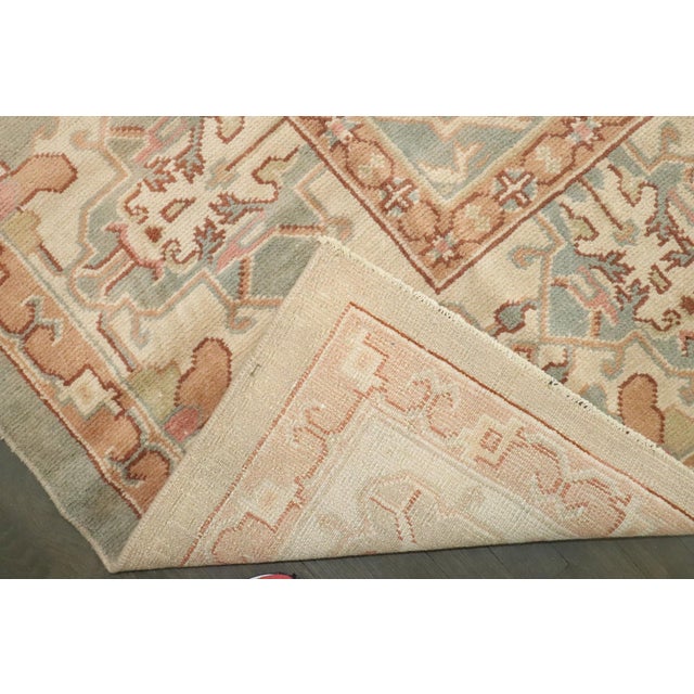 Turkish Lotto Motif Anatolian Oushak Square Rug rug no.j4908 For Sale - Image 3 of 11