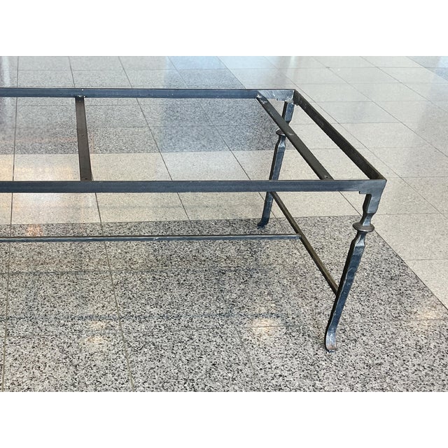 20th Century Italian Wrought Iron & Faux Marble Coffee Table For Sale - Image 10 of 12
