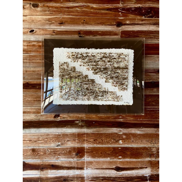 Late 20th Century Abstract Paper Installation Wall Art, Framed in a Lucite Shadow Box For Sale - Image 9 of 9