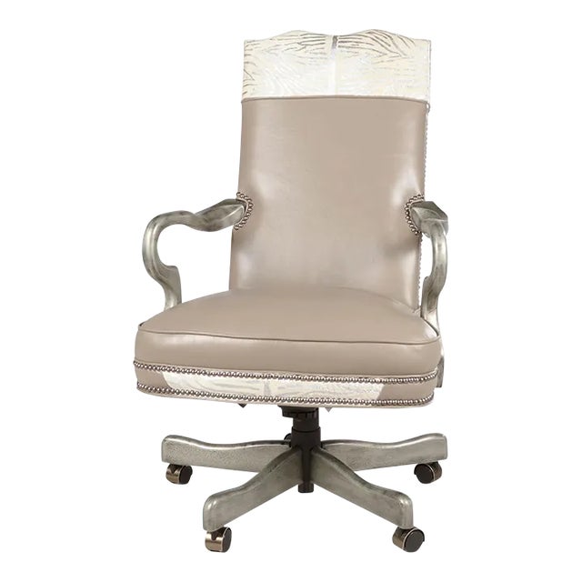 Exotic Leather High Back Office Chair For Sale