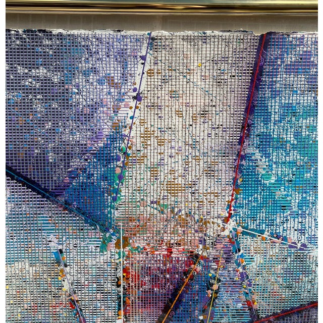 Paul Maxwell, Large Modern Abstract Cast Stencil Painting Paul Maxwell Mod Constructivist Neon, 1989 For Sale - Image 12 of 12